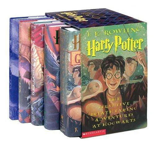 Joanne K. Rowling: Harry Potter Hardcover Box Set with Leather Bookmark (2003)