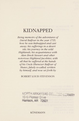 Robert Louis Stevenson: Kidnapped (Book, 1886)